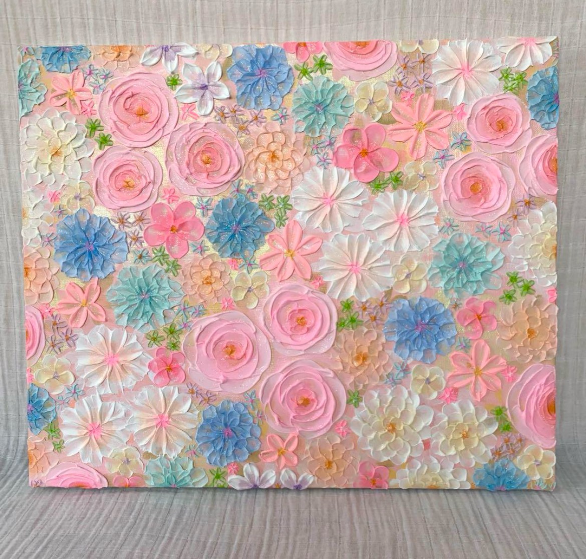 テクスチャアート絵画✴ ふわふわbouquet ✴